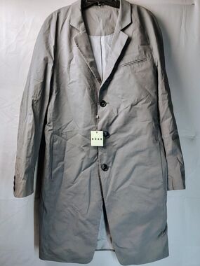 Noak Light Gray Single-Breasted Trench Coat Long Blazer Duster